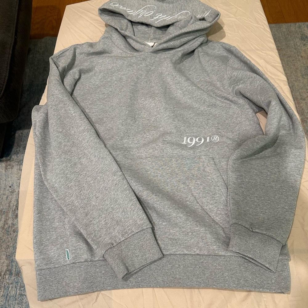 Midnight organic Gray '1991' Pullover Hoodie - Men's Casual Sweatshirt